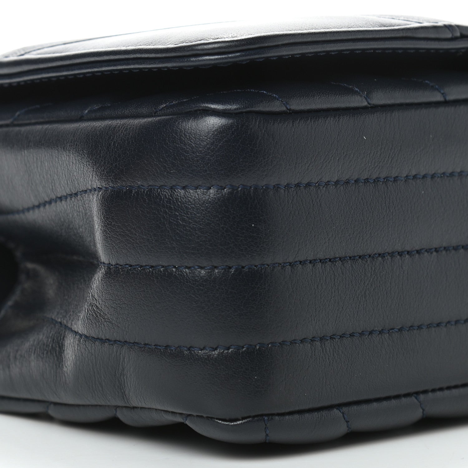 Chanel Calfskin Chevron Quilted Mini Statement Flap Navy Blue 8 of 9