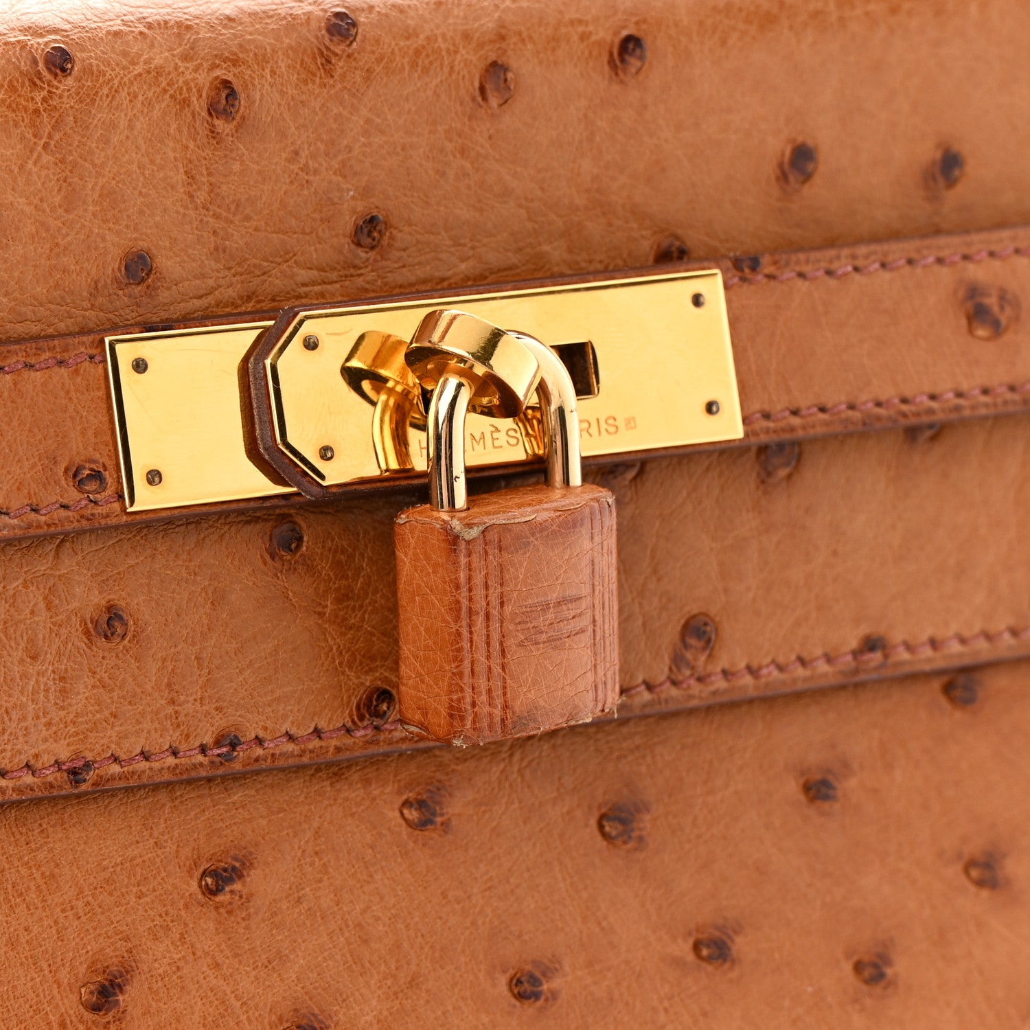Hermes Ostrich Kelly Sellier 32 Gold 17 of 18
