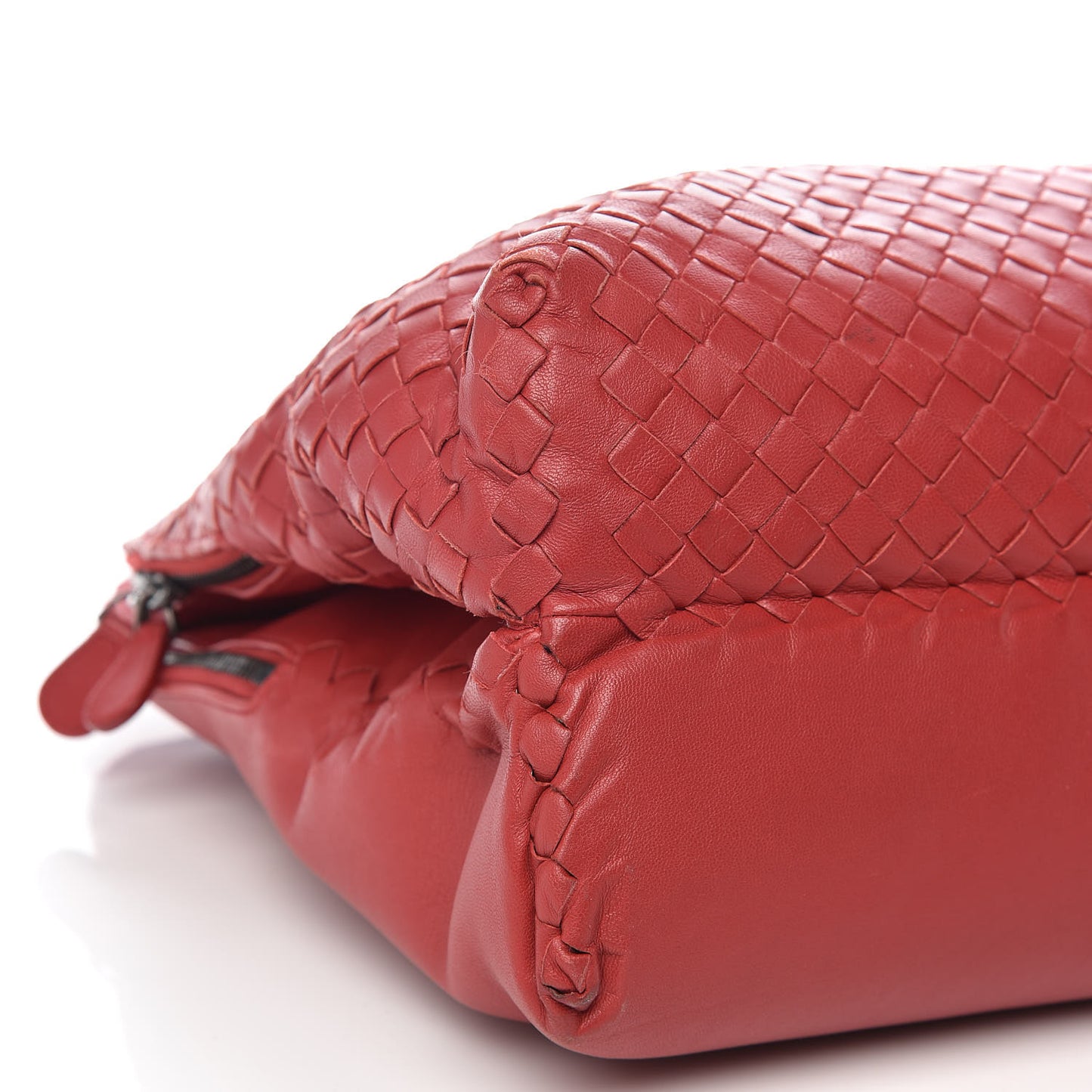 Nappa Intrecciato Double Compartment Tote Red