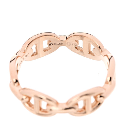 Hermes 18K Rose Gold PM Chaine d'Ancre Enchainee Ring 53 6.5 6 of 7