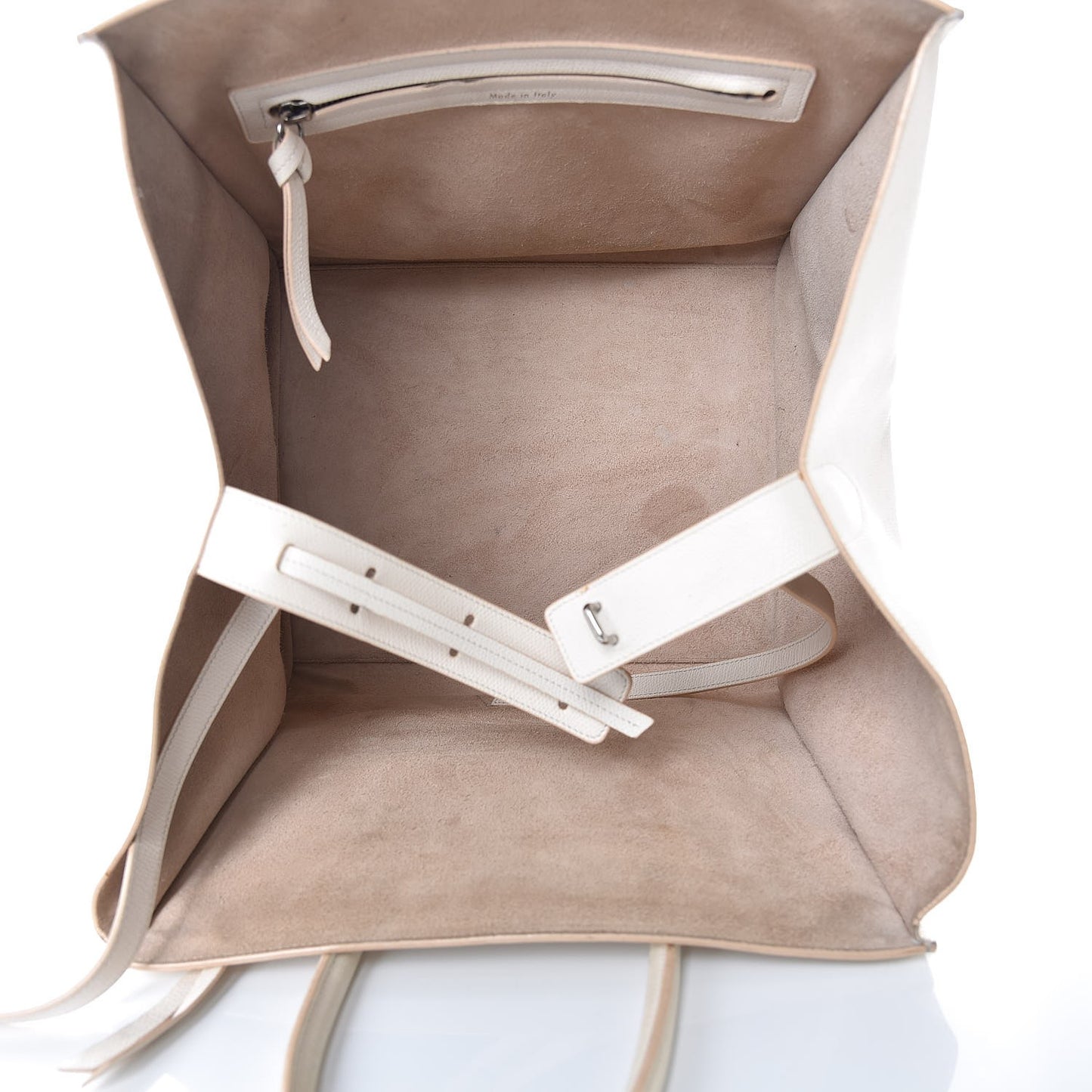 Grained Calfskin Medium Phantom Luggage Cream