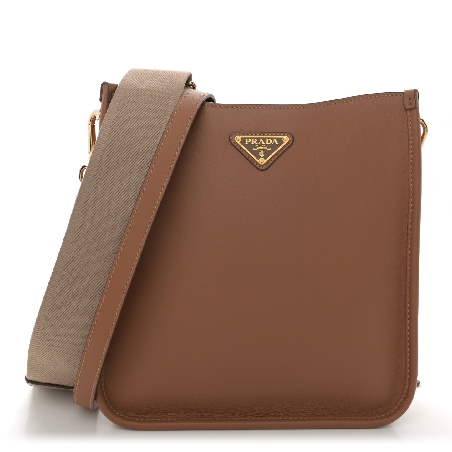 Soft Grain Calfskin Shoulder Bag Caramel