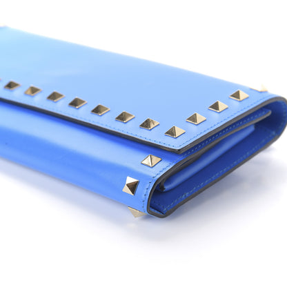 Valentino Garavani Calfskin Rockstud Wristlet Wallet Blue Fluo 7 of 10