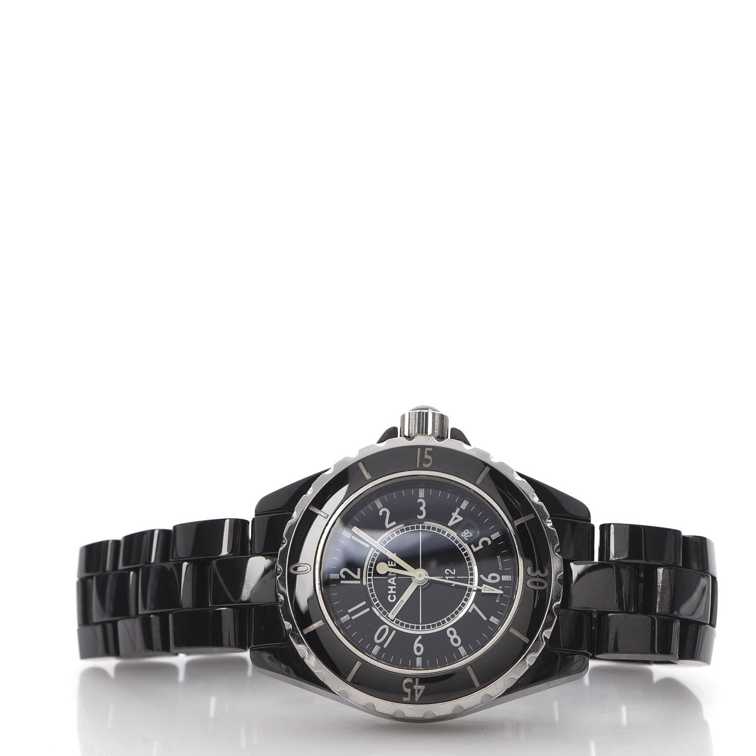 Chanel Stainless Steel Ceramic 33mm J12 Quartz Watch Black 3 of 6