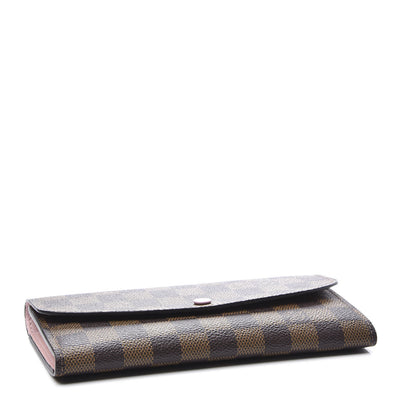 Louis Vuitton Damier Ebene Emilie Wallet Rose Ballerine 2 of 7