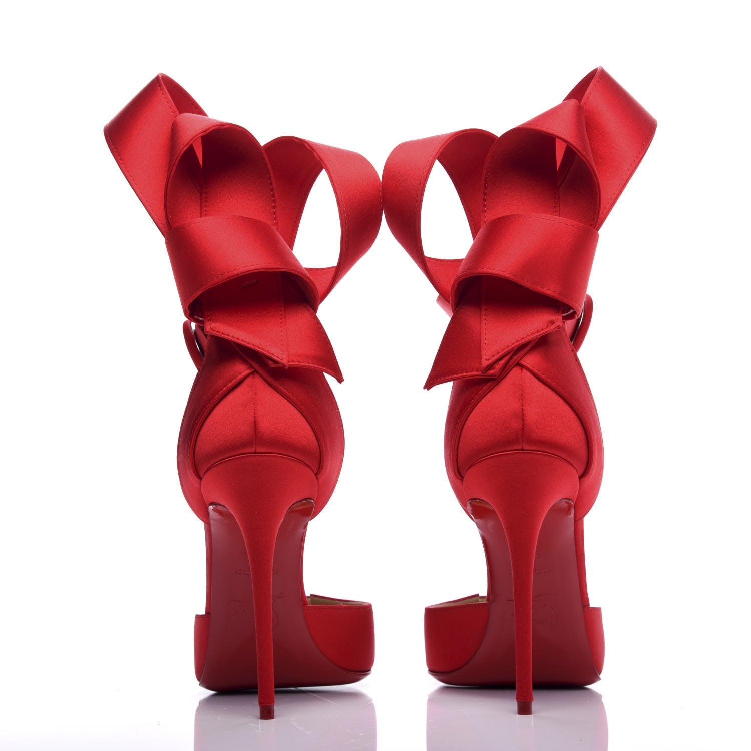 Christian Louboutin Crepe Satin Raissa 100 Ankle Strap Pumps 37.5 Loubi 7 of 9