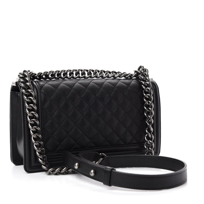 Chanel Calfskin Quilted Medium Boy Flap Black 4 of 12