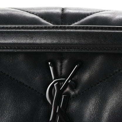 Saint Laurent Lambskin Quilted Monogram Monochrome Small Loulou Puffer Chain Satchel Black 7 of 9