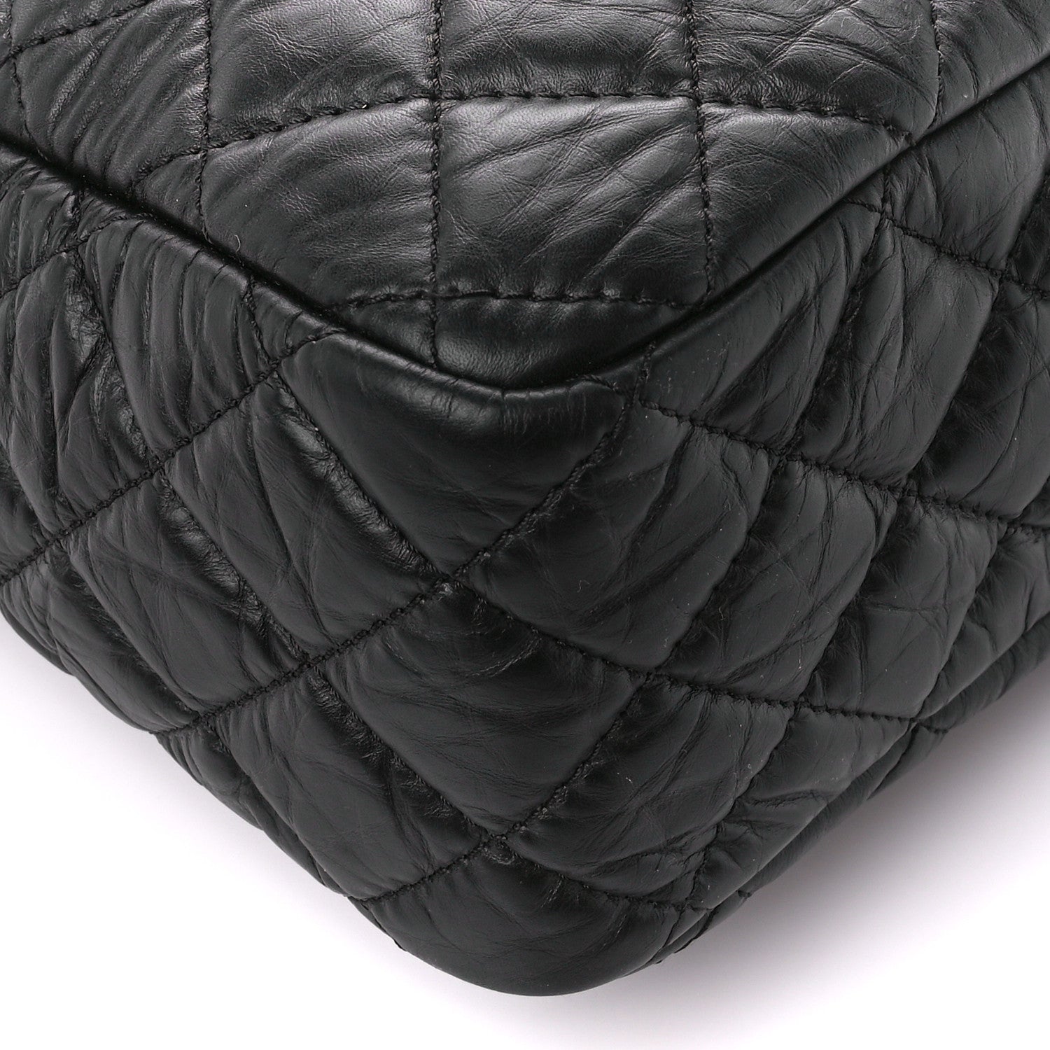 Chanel Aged Calfskin Quilted Large Reissue Camera Case Black 9 of 10