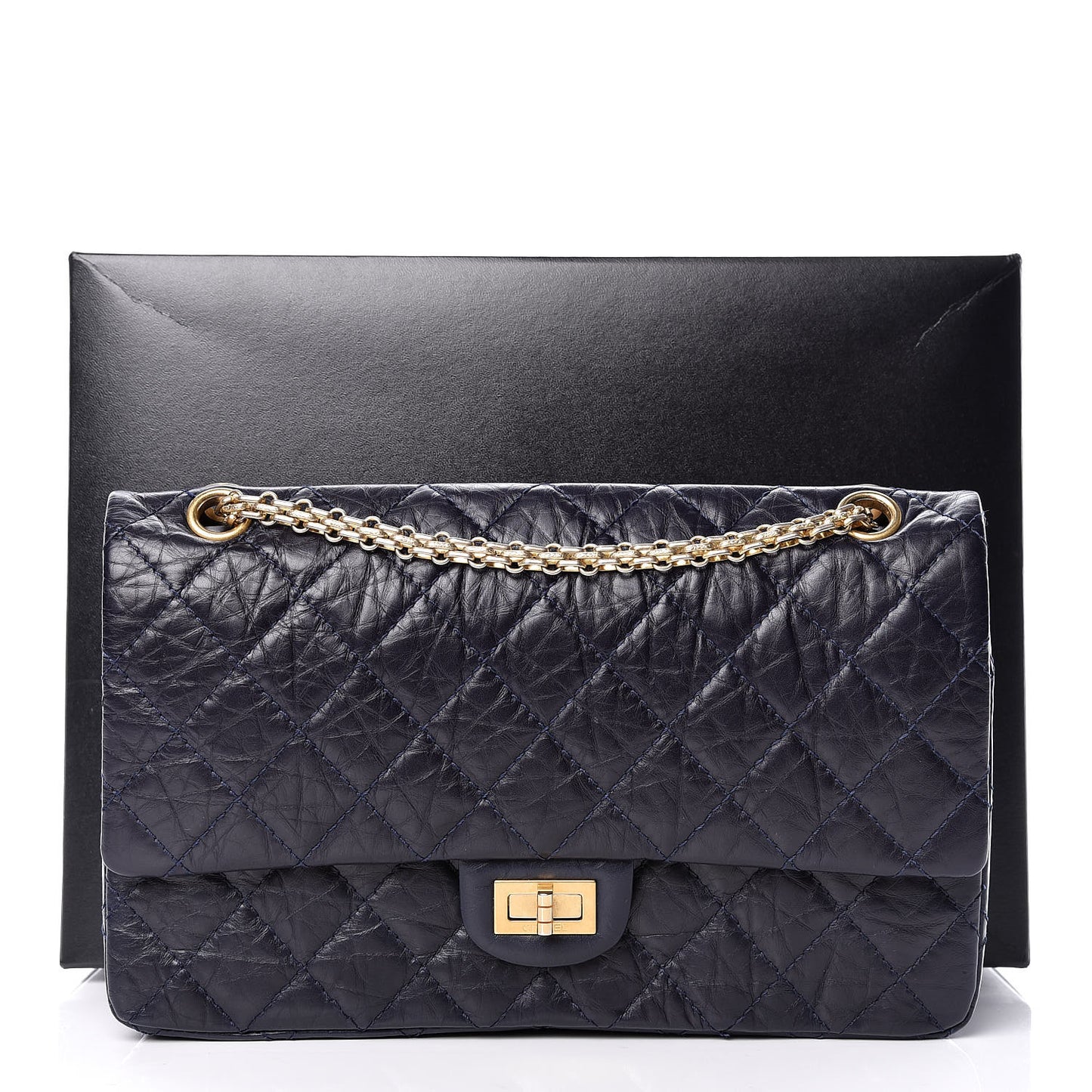 Aged Calfskin Quilted 2.55 Reissue 226 Flap Navy Dark Blue