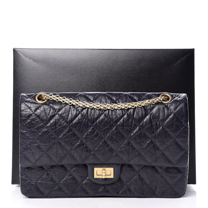 Chanel Aged Calfskin Quilted 2.55 Reissue 226 Flap Navy Dark Blue 15 of 15