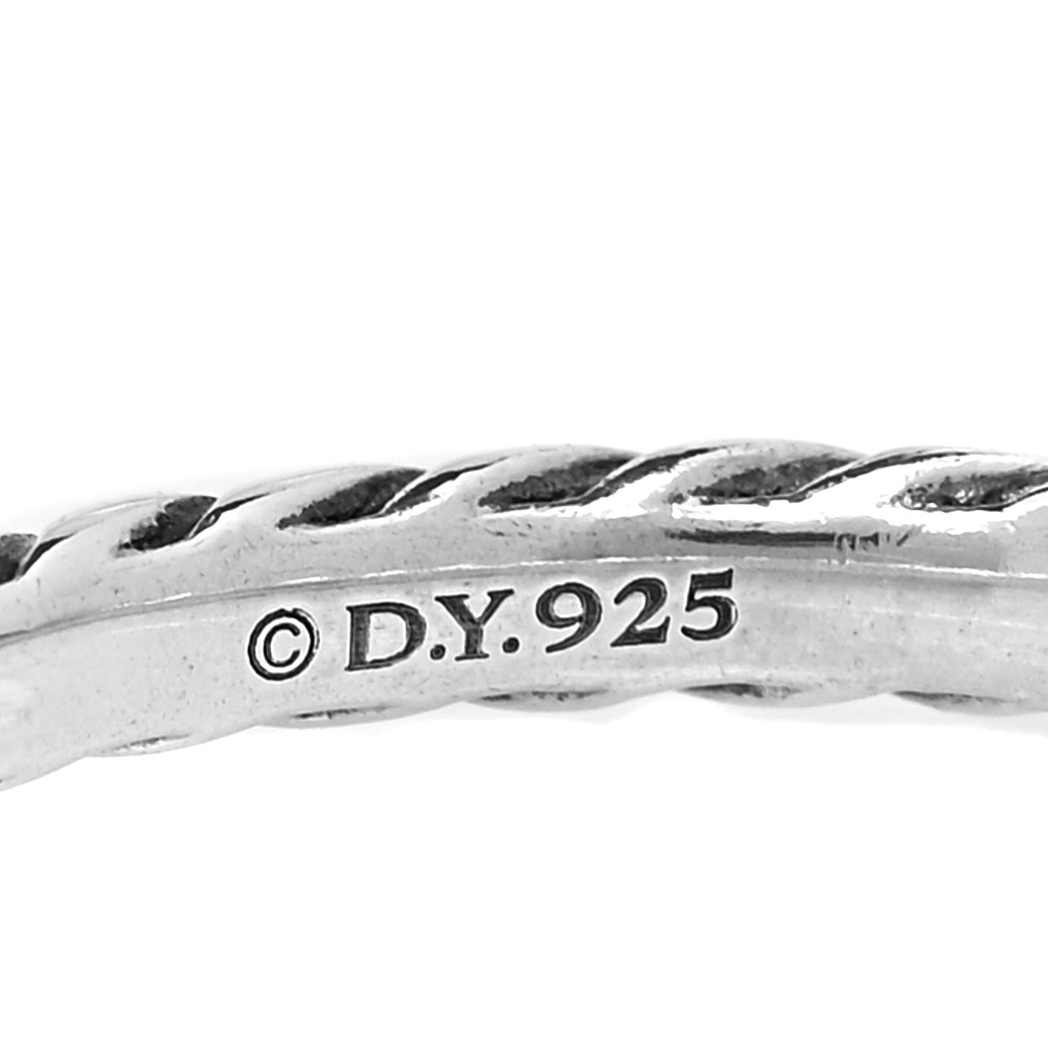 David Yurman Sterling Silver Diamond Quatrefoil Ring 54 6.75 4 of 4