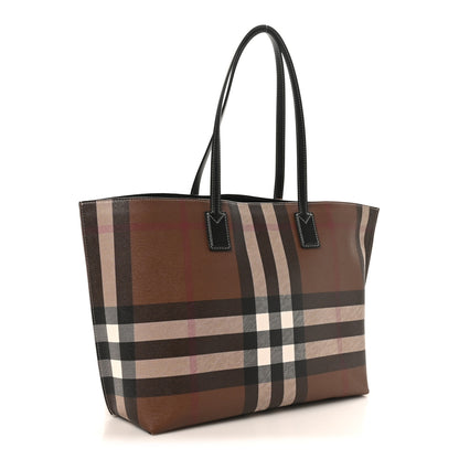 Burberry E-Canvas Check Medium Soft TB Tote Dark Birch Brown 3 of 9