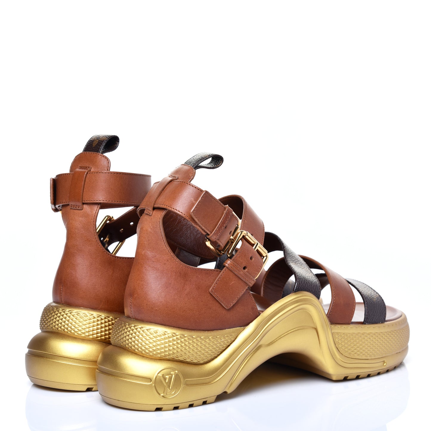 Calfskin Monogram LV Archlight Sandal 41 Gold