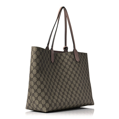 Gucci Calfskin GG Supreme Monogram Large Reversible Tote Dark Cipria 3 of 9