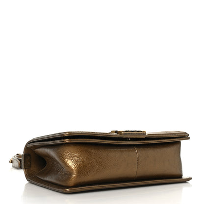 Chanel Metallic Crumpled Calfskin Quilted Medium Boy Flap Bronze 3 of 8