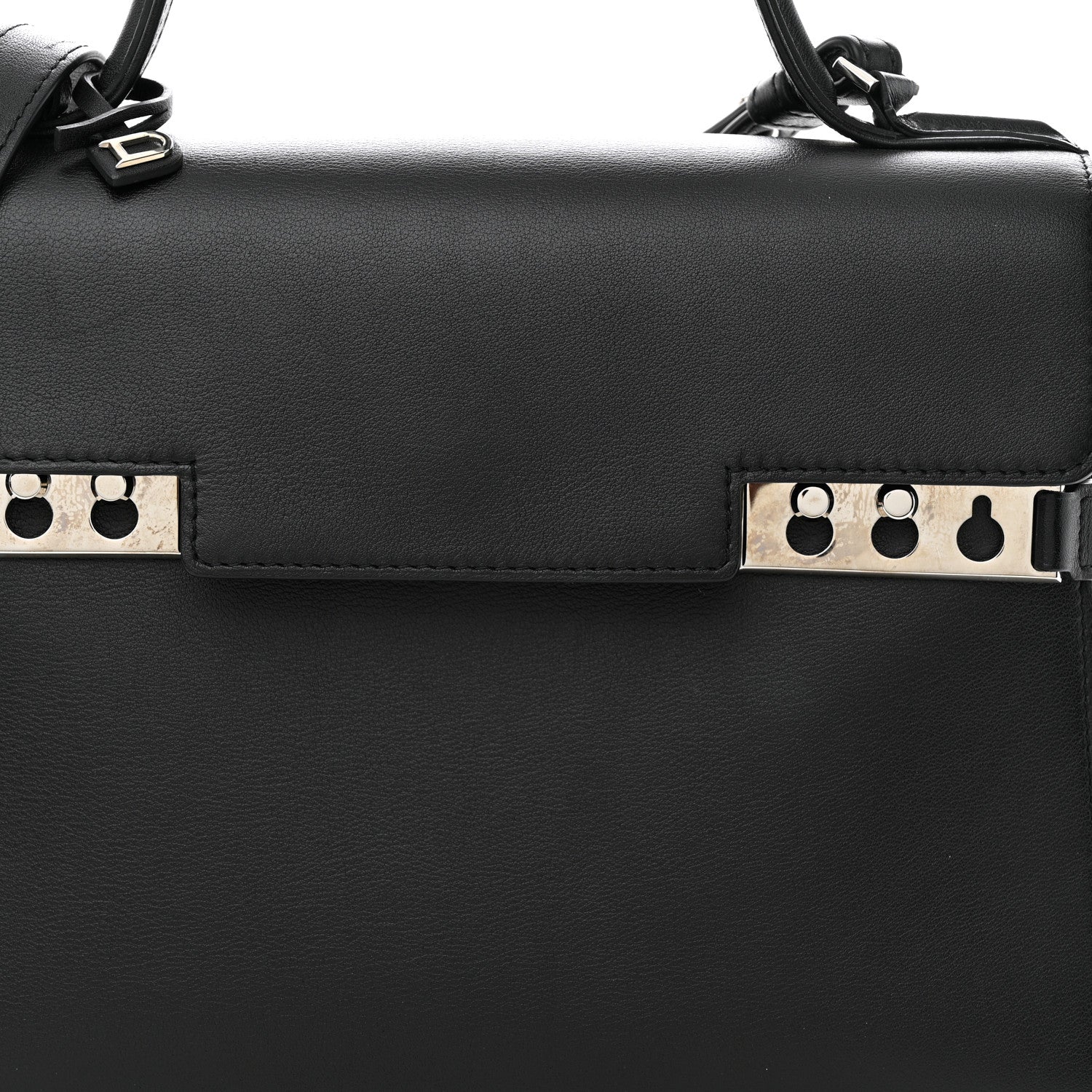 Delvaux Calfskin MM Tempete Satchel Black 8 of 10