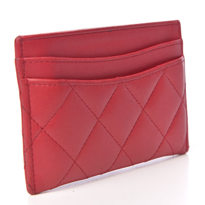 Chanel Lambskin Quilted Card Holder Dark Pink 3 of 9