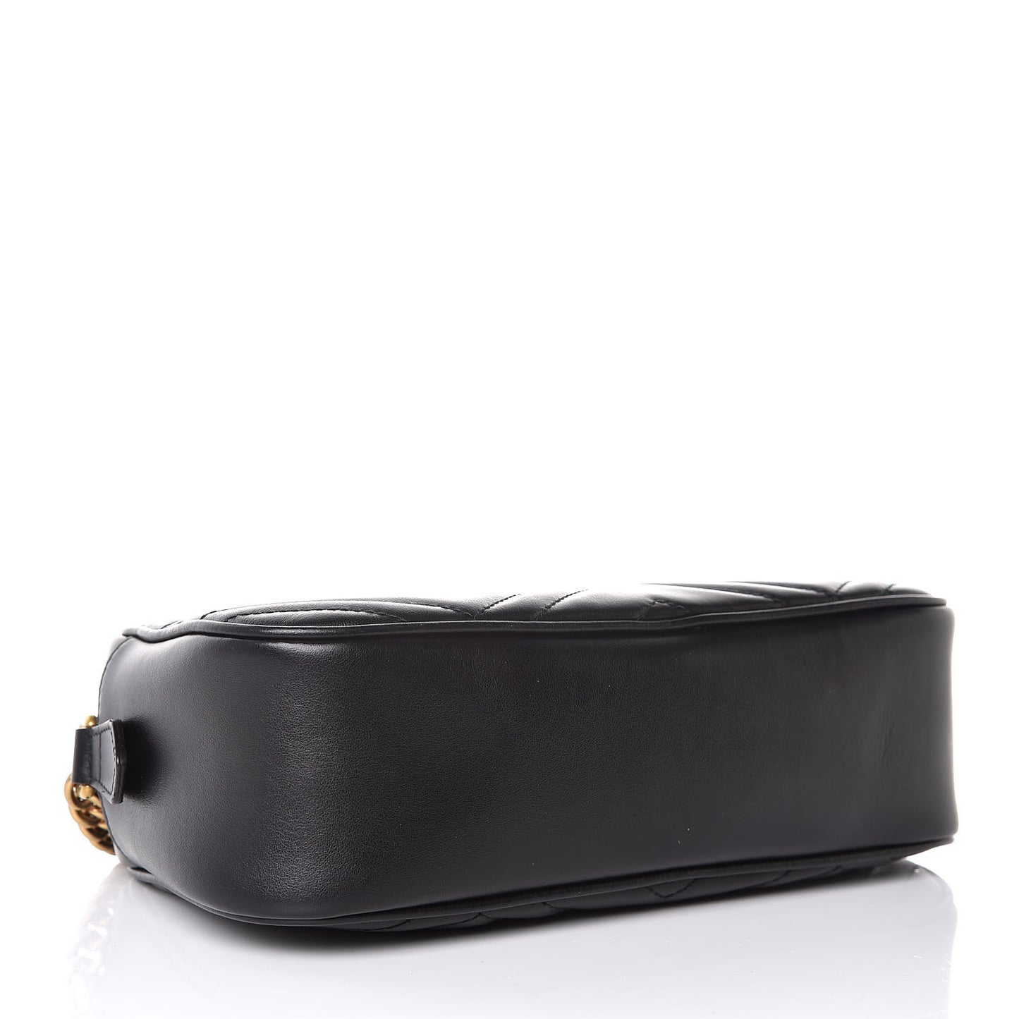 Calfskin Matelasse Small GG Marmont Chain Shoulder Bag Black