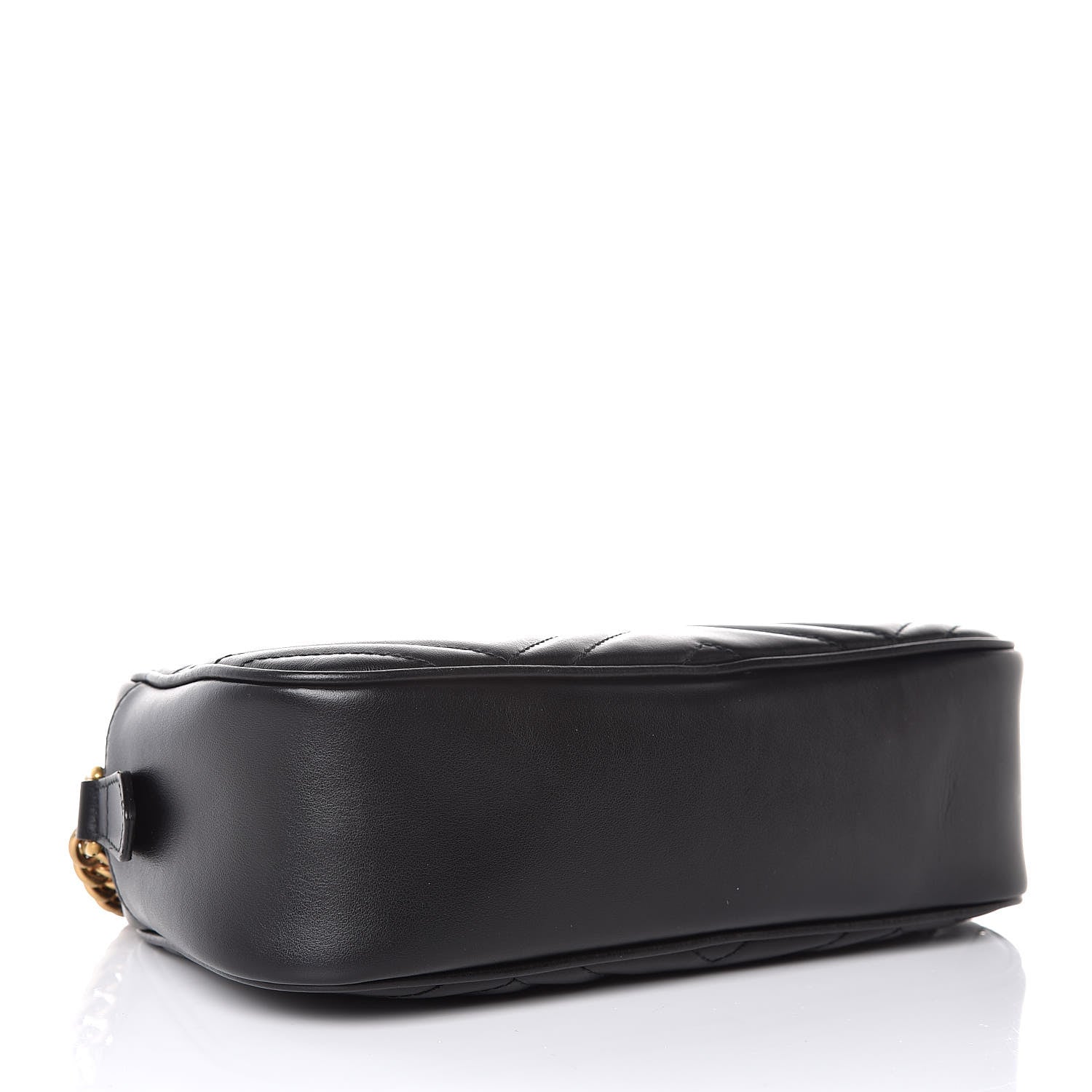 Gucci Calfskin Matelasse Small GG Marmont Chain Shoulder Bag Black 4 of 7