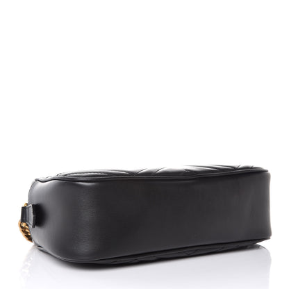 Gucci Calfskin Matelasse Small GG Marmont Chain Shoulder Bag Black 4 of 7