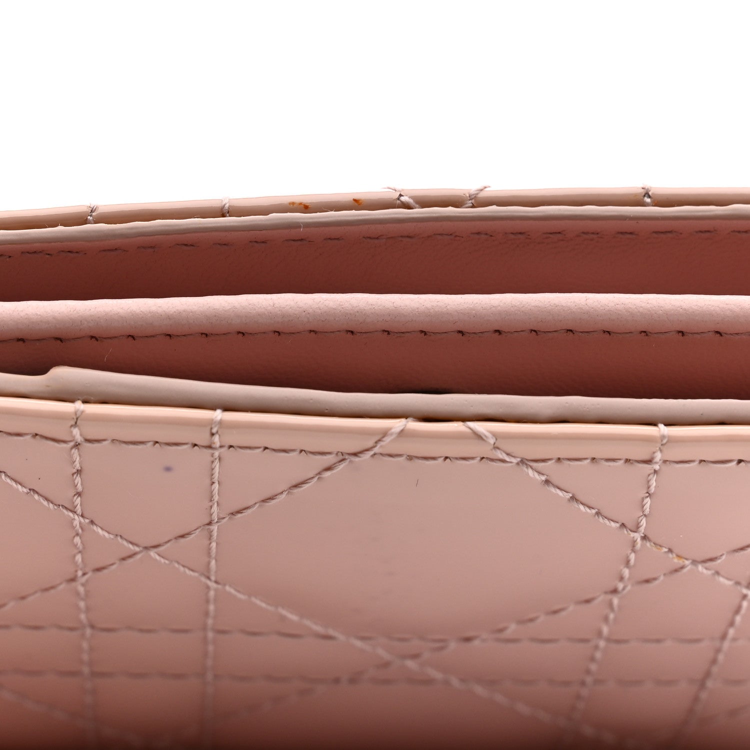 Christian Dior Patent Cannage Lady Dior Bloom Card Holder Rose