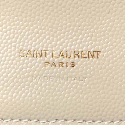 Saint Laurent Grain De Poudre Matelasse Chevron Monogram Envelope Clutch Blanc Vintage 6 of 13