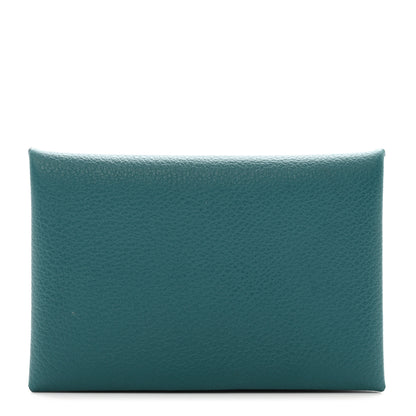 Hermes Evercolor Calvi Card Case Vert Bosphore 1 of 6