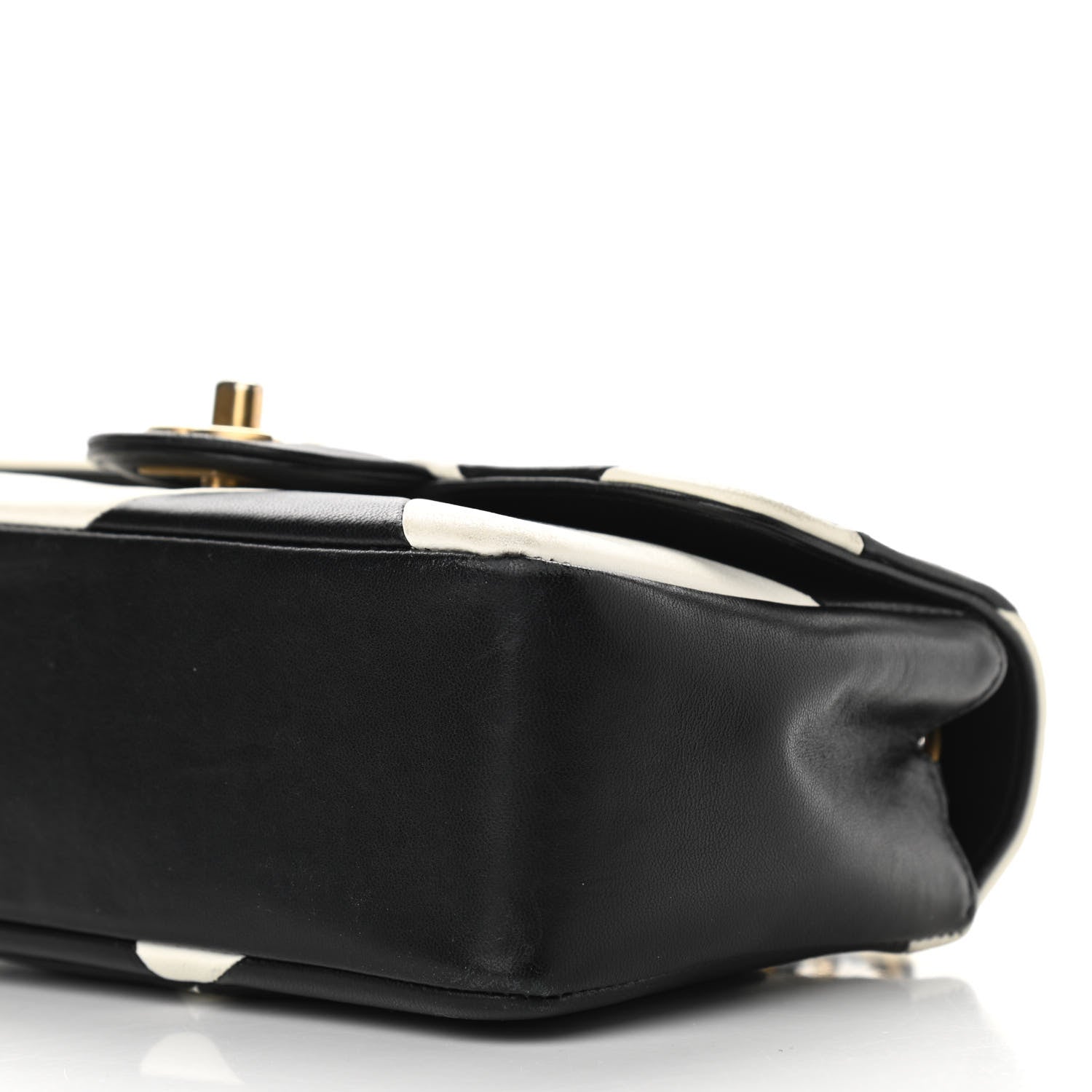 Chanel Lambskin Geometric Patchwork Mini Flap Black White 9 of 15