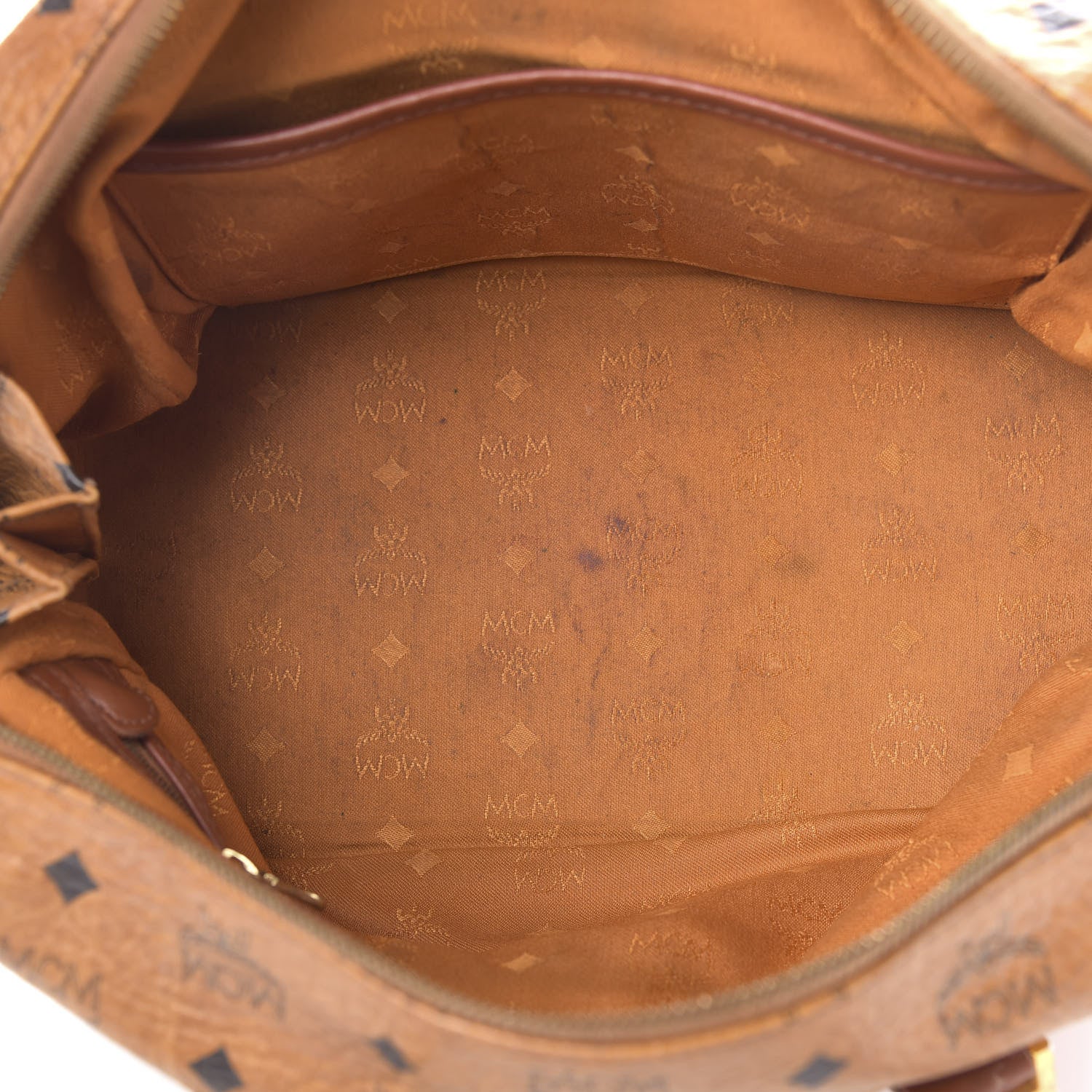 MCM Visetos Essential Boston Bag Cognac 6 of 12