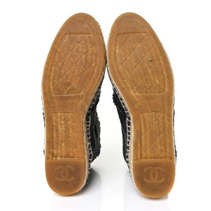 Chanel Canvas Cap Toe Lace Up Espadrilles 38 Dark Navy 5 of 9