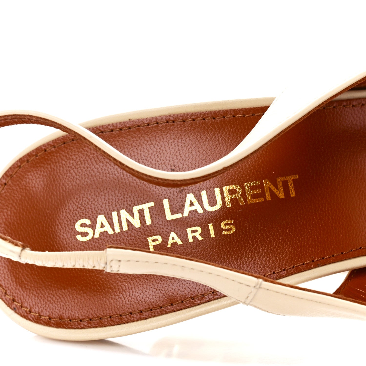Saint Laurent Calfskin Opyum 110 Slingback Pumps 39.5 Real Beige 7 of 9
