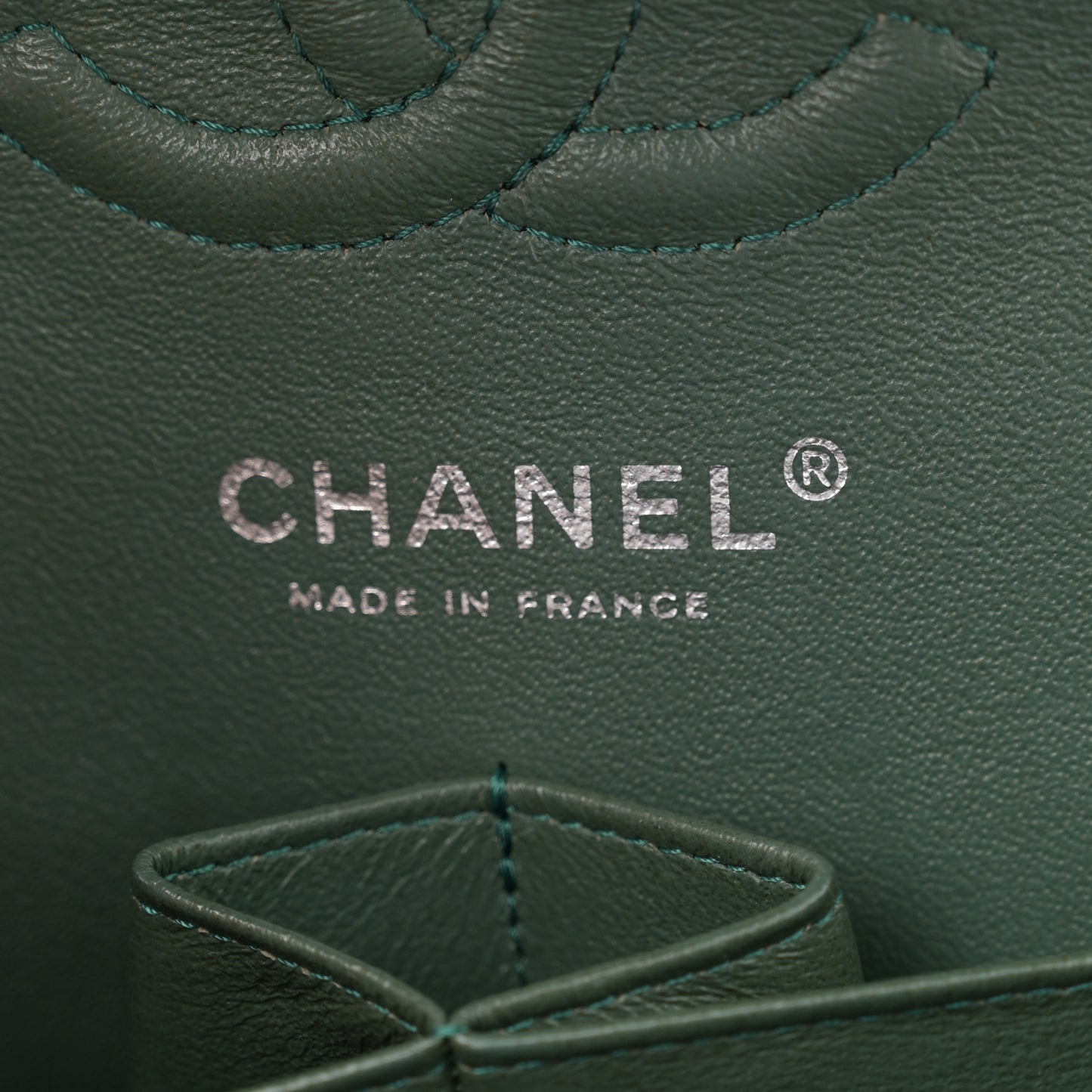 Caviar Quilted Small Double Flap Green
