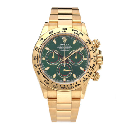 Rolex 18K Yellow Gold 40mm Oyster Perpetual Cosmograph Daytona Watch Bright Green 116508 1 of 6