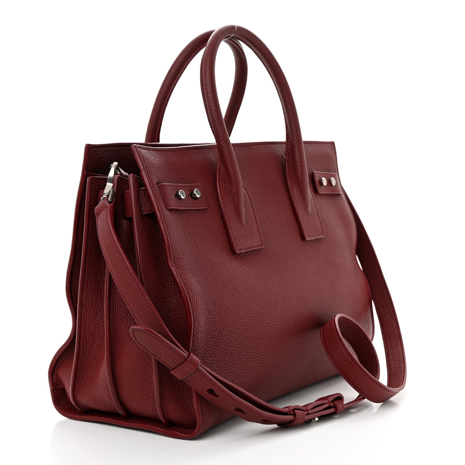 Saint Laurent Grained Calfskin Small Supple Sac De Jour Dark Pallisandre 3 of 9