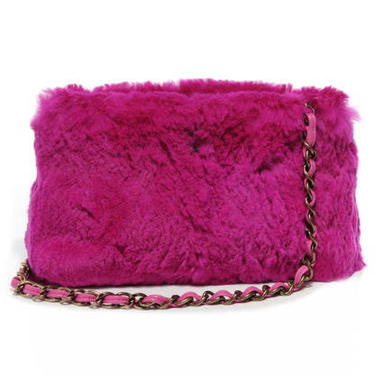 Chanel Rabbit Fur Shoulder Bag Fuchsia 1 of 8
