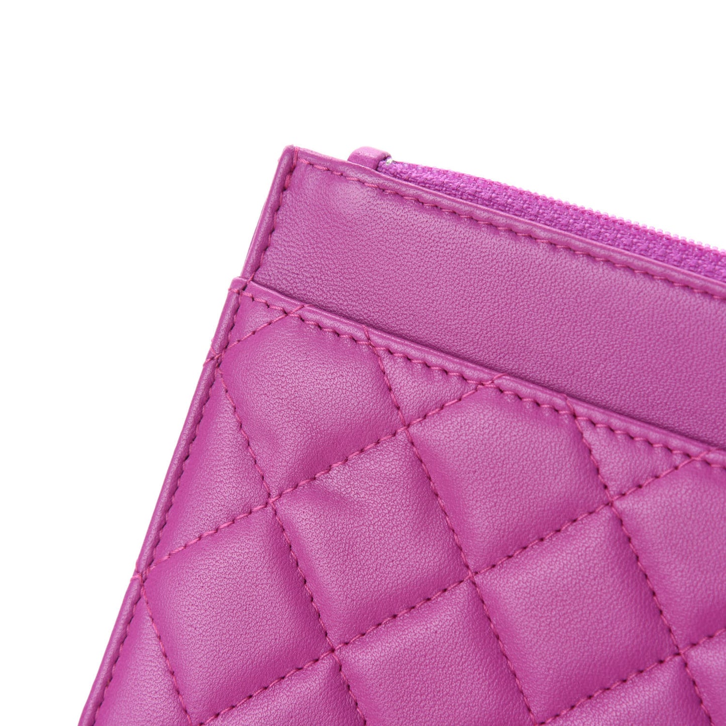 Lambskin Quilted Boy Wallet On Chain WOC Dark Pink