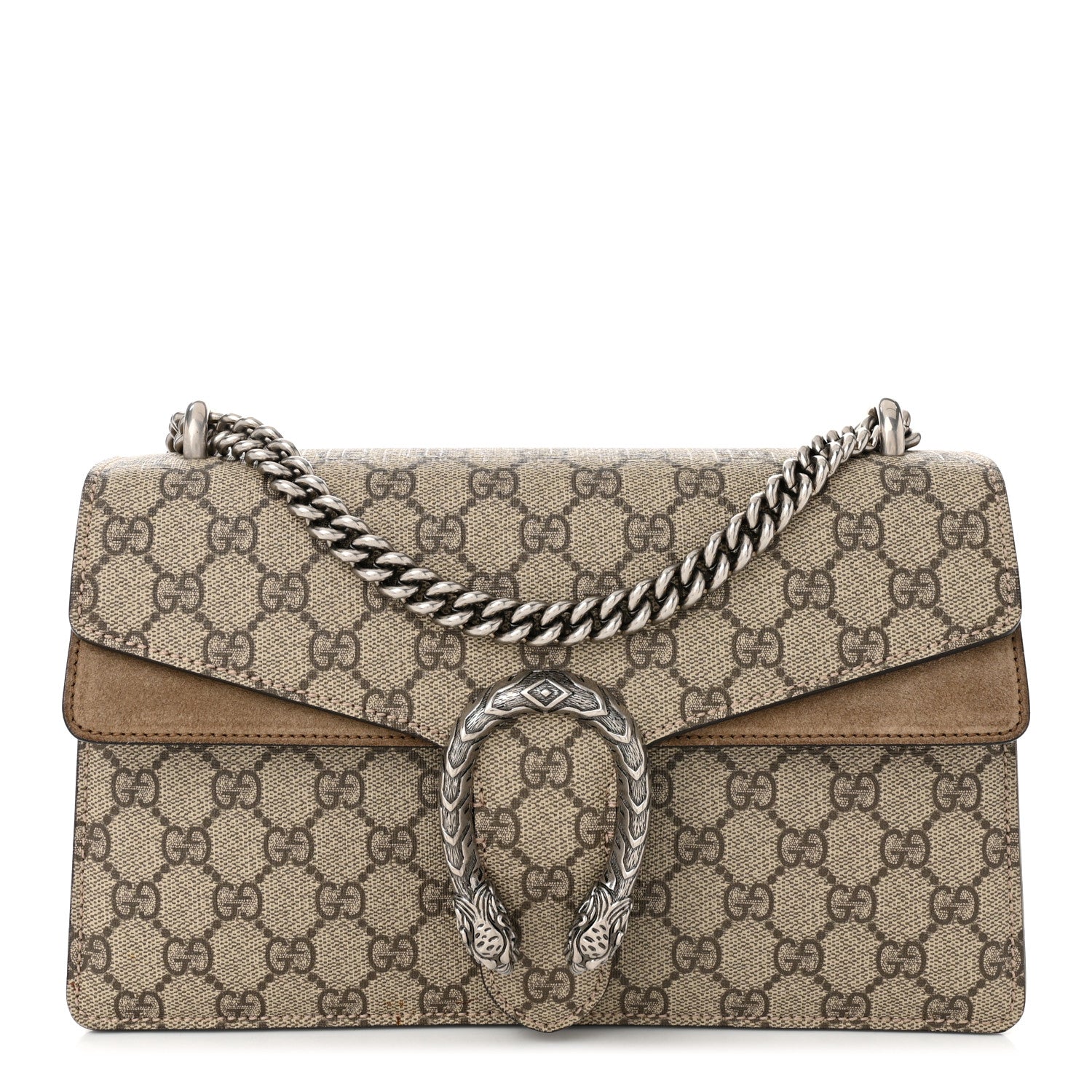 Gucci GG Supreme Monogram Small Dionysus Shoulder Bag Taupe 1 of 11