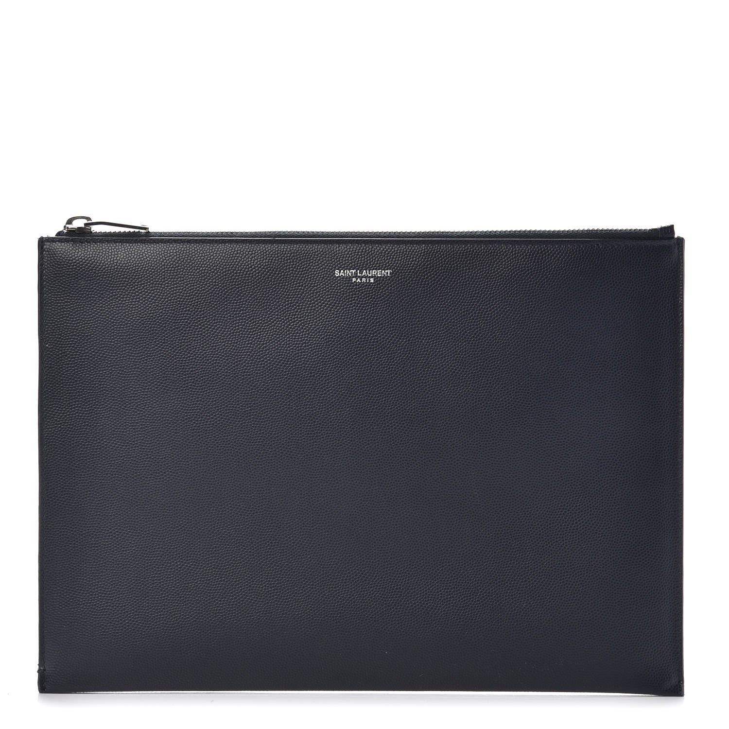 Saint Laurent Grain De Poudre Zipped Tablet Holder Marine 1 of 9