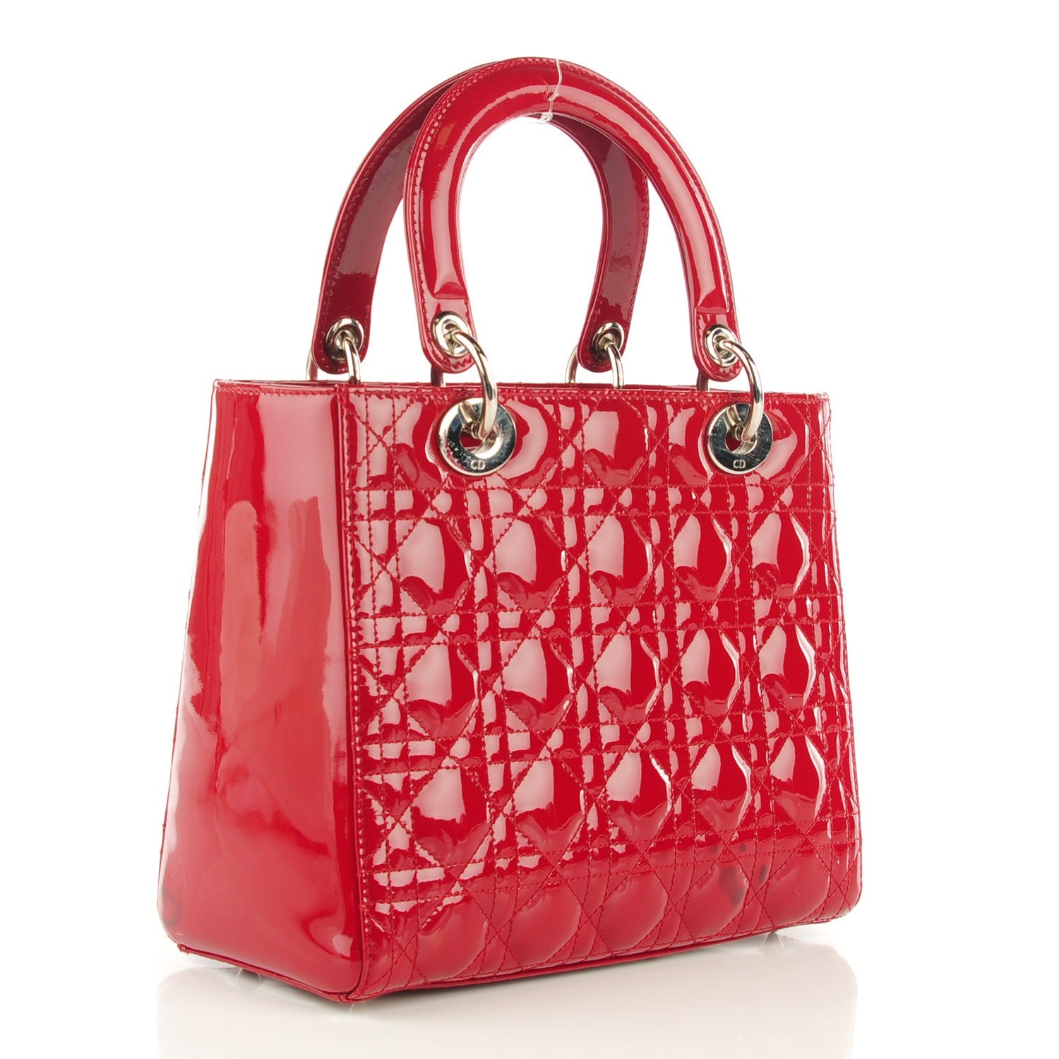Christian Dior Patent Cannage Medium Lady Dior Red 3 of 7