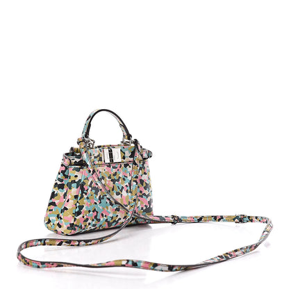 Fendi Vitello Seta Granite Micro Peekaboo Iconic Satchel Multicolor 3 of 9