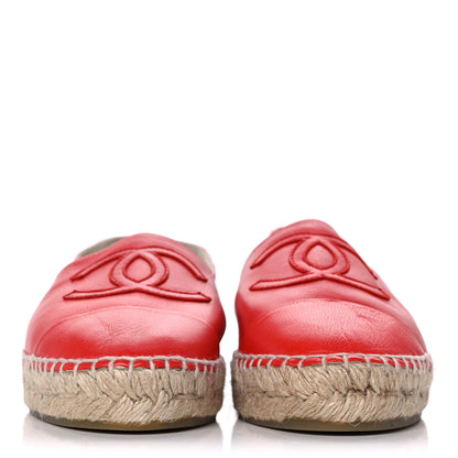 Chanel Lambskin CC Espadrilles 37 Red 2 of 9