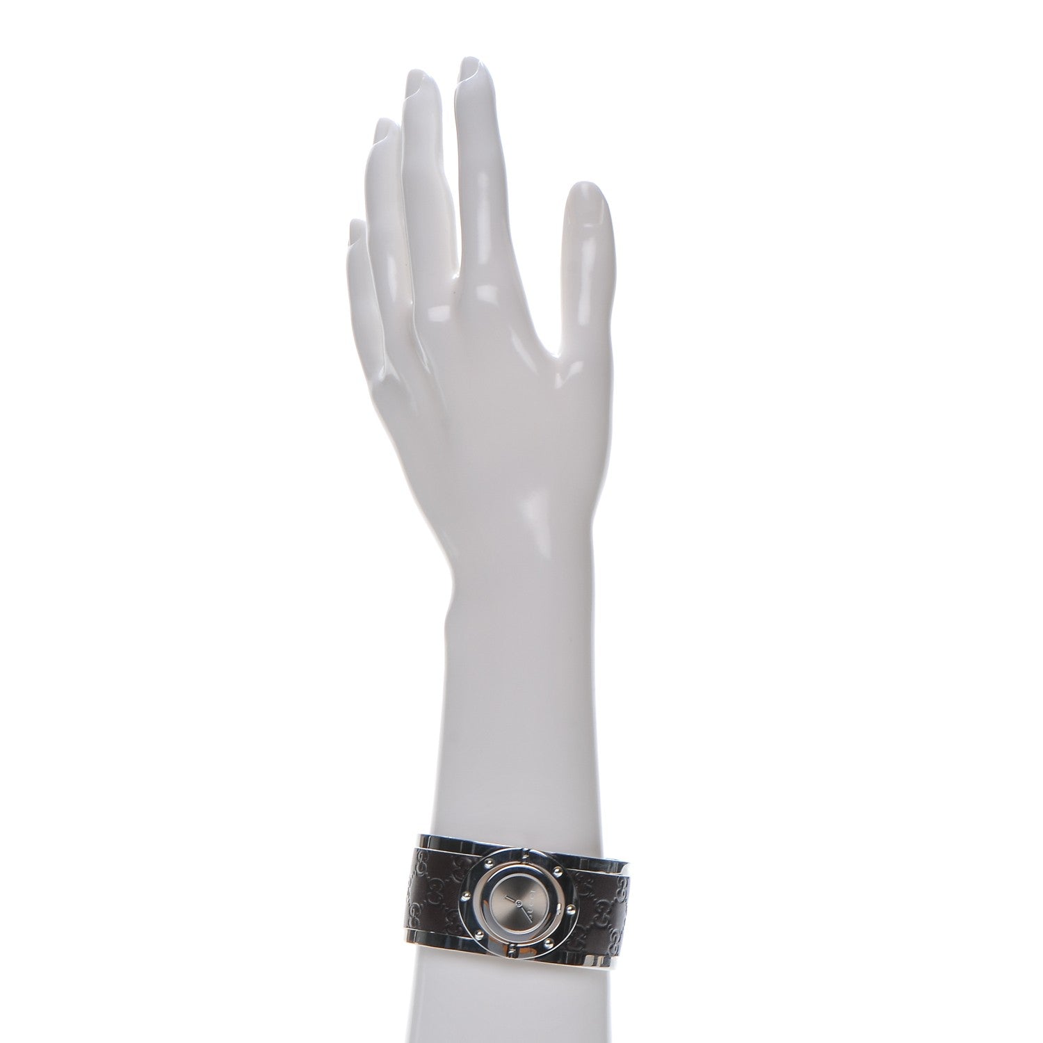 Gucci Stainless Steel Calfskin 33mm Twirl Quartz Watch Brown 2 of 6