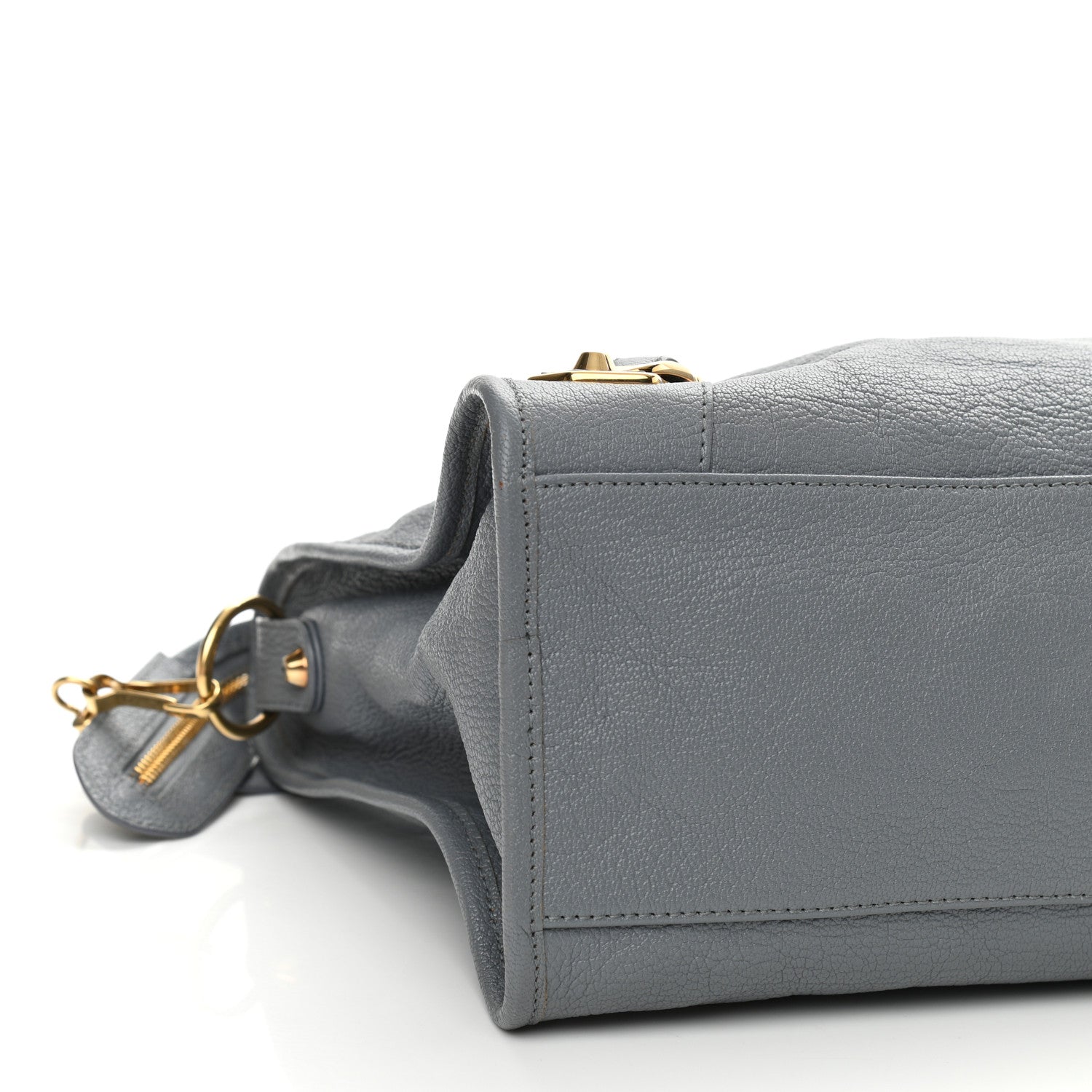 Balenciaga Chevre Gold Metallic Edge Hardware City Bleu Acier 10 of 13