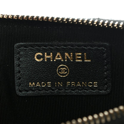 Chanel Iridescent Caviar Quilted Classic Flat Wallet Pouch Black 6 of 7
