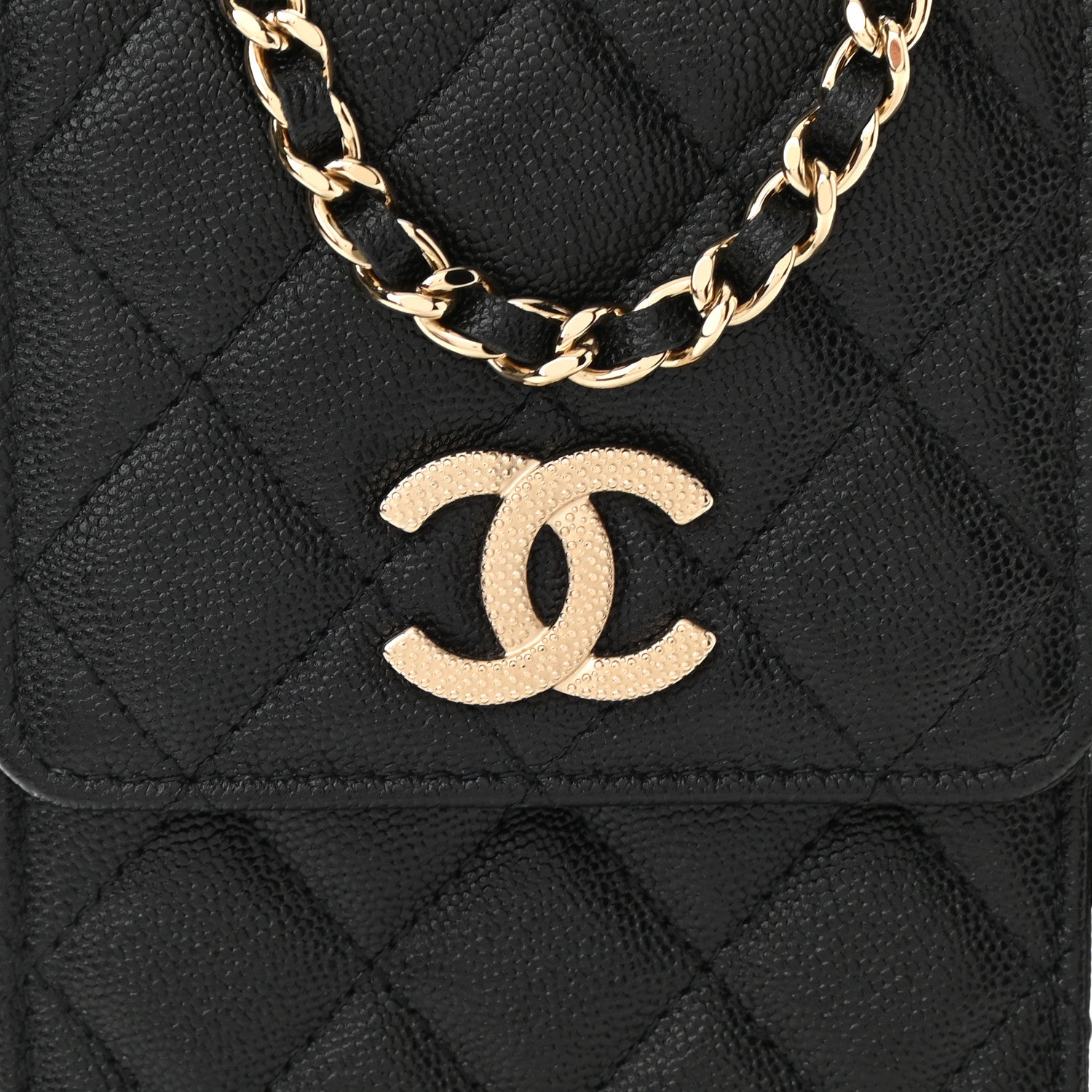 Chanel Caviar Quilted CC Airpods Pro and Phone Case With Chain Black 8 of 9