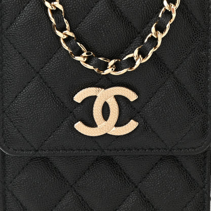 Chanel Caviar Quilted CC Airpods Pro and Phone Case With Chain Black 8 of 9