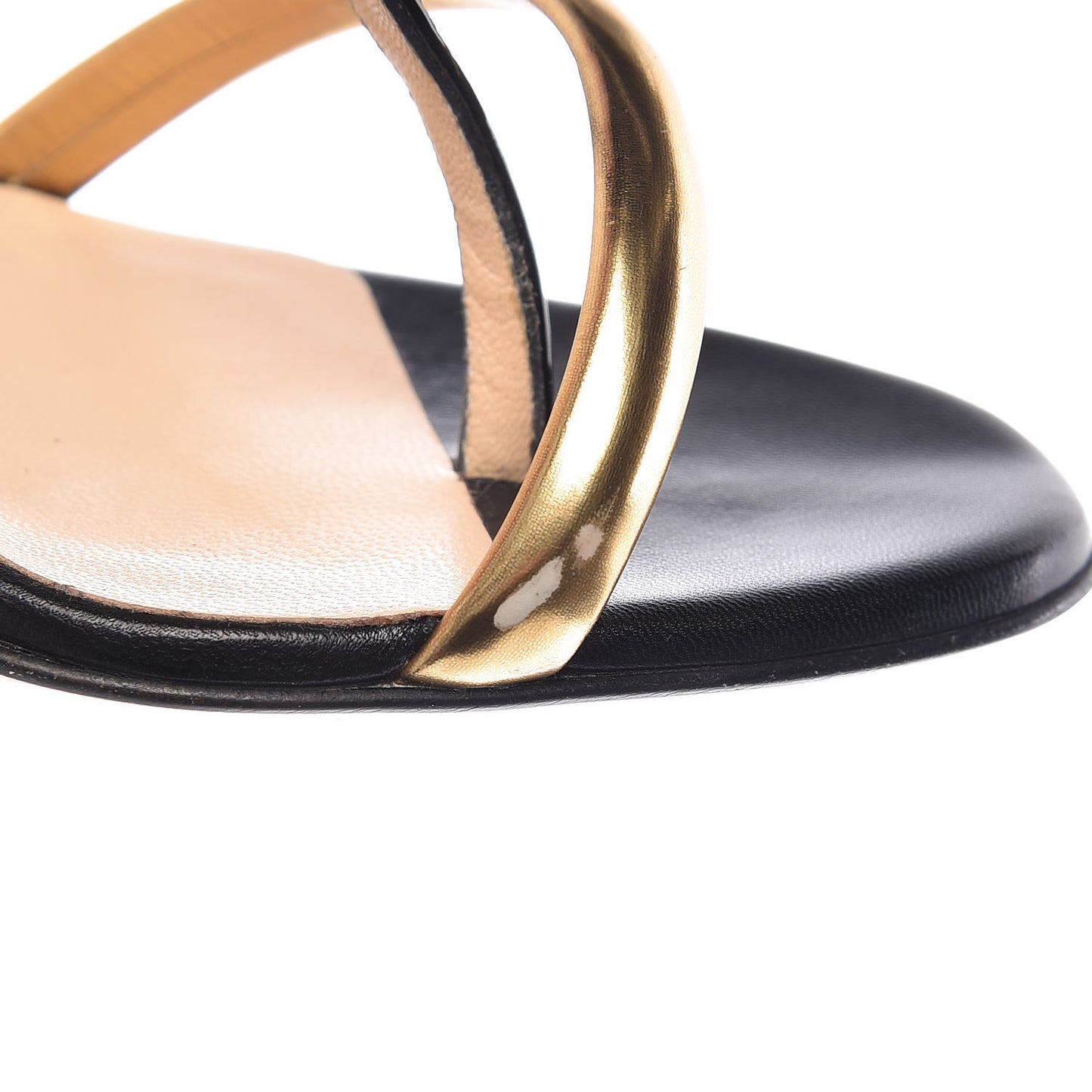 Specchio Patent Pony Athena Alta 100 T-Strap Sandals 37.5 Black