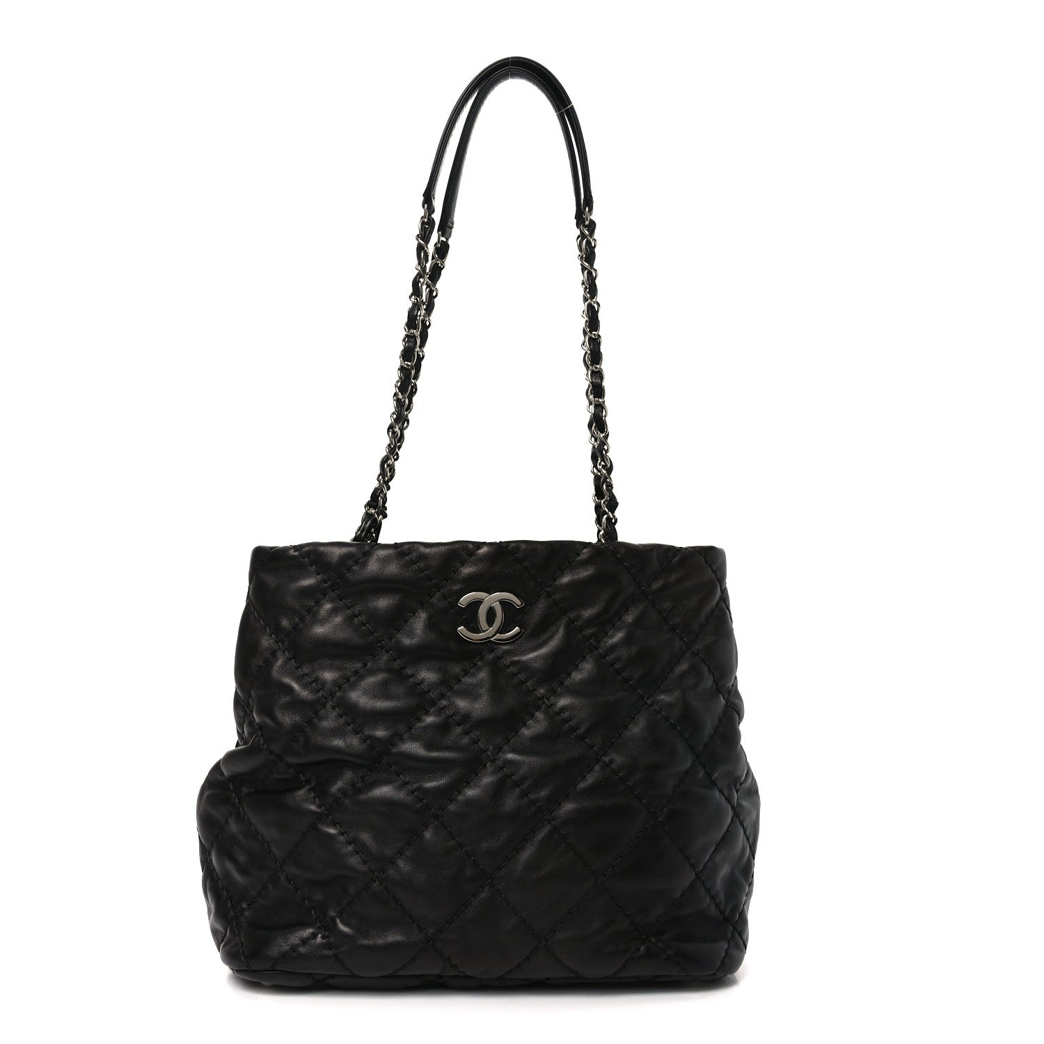 Chanel Calfskin Contrast Stitch Tote Black 1 of 10