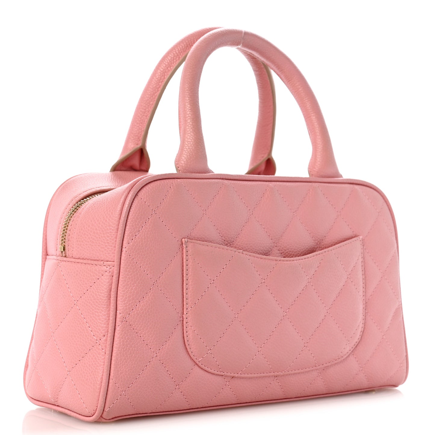Caviar Quilted Small Bowler Pink